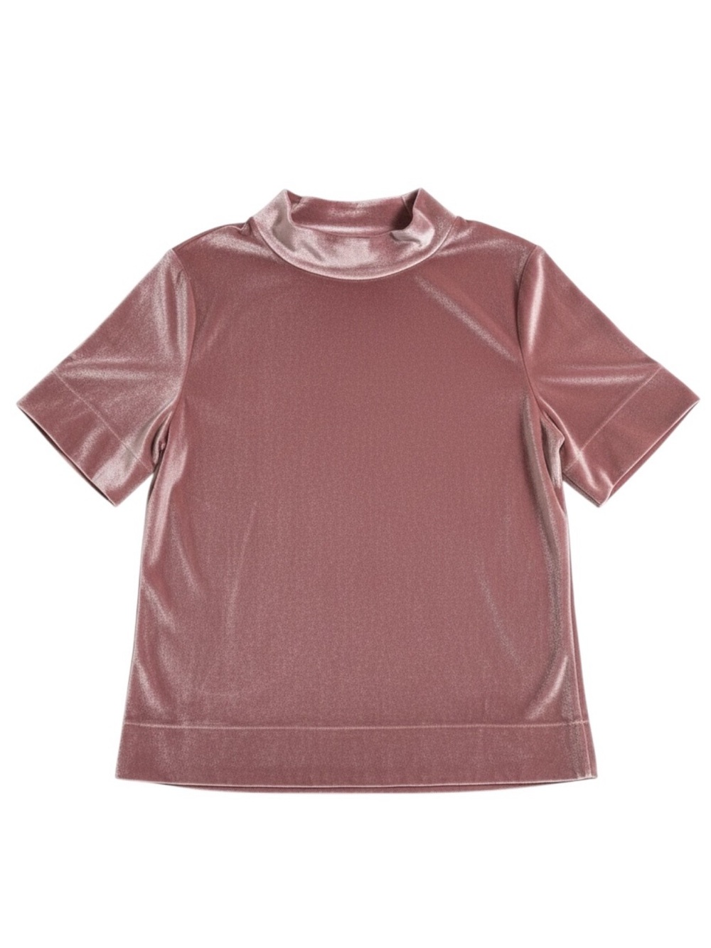 By Anthropologie Krisha Velvet Mock Neck Top Dusty Mauve Pink Size Large